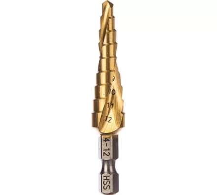 Сверло ступенчатое HSS-TiN с спиральным желобком, 4-12x65, 1/4&quot; (Makita D-40179) купить в Урае