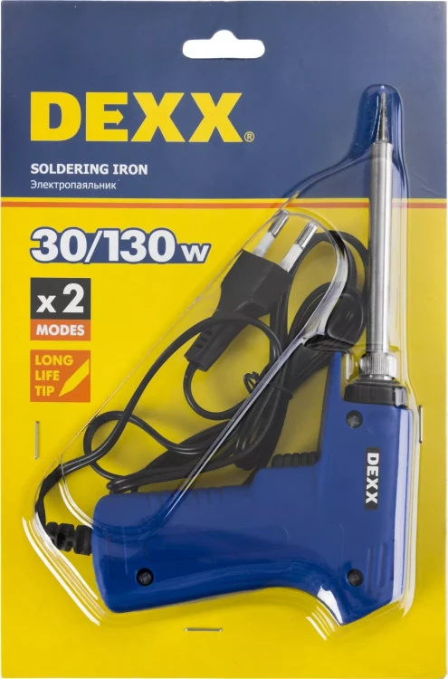 Паяльник DEXX, 2 уровня мощности 30-130Вт, пистолетная рукоятка 55317-130 купить в Урае