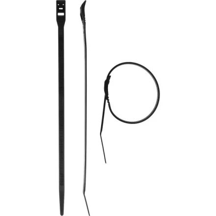 Кабельные стяжки черные КОБРА, с плоским замком, 7.6 х 280 мм, 10 шт, нейлоновые, ЗУБР 30935-76-280 купить в Урае