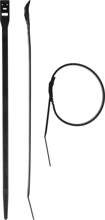 Кабельные стяжки черные КОБРА, с плоским замком, 7.6 х 280 мм, 10 шт, нейлоновые, ЗУБР 30935-76-280 купить в Урае