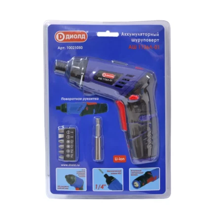 Аккумуляторный шуруповерт (отвертка) Диолд АШ 1136Л-01 купить в Урае