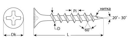 Саморезы СГД гипсокартон-дерево пакет серия ПРОФЕССИОНАЛ купить в Урае