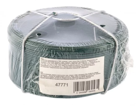 Проволока с ПВХ покрытием зеленая 1,2 мм длина 50 м Сибртех 47771 купить в Урае