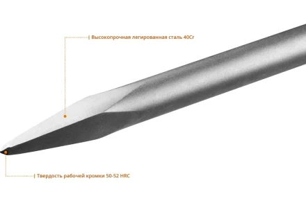 ЗУБР БУРАН, 400 мм, HEX 30, пикообразное зубило (29375-00-400) купить в Урае