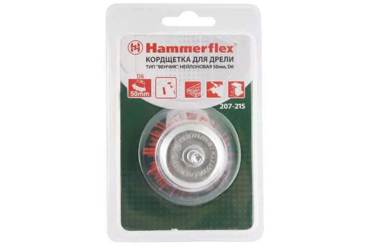 Кордщетка HAMMER чаша 50мм для дрели нейлон (207-215) купить в Урае