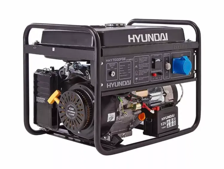 Бензогенератор газовый Hyundai HHY7000FGE + колеса hourmeter LPG kit купить в Урае