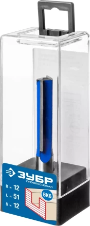 ЗУБР 12 x 51 мм, хвостовик 12 мм, фреза пазовая прямая с нижними подрезателями, Профессионал (28755-12-51) купить в Урае
