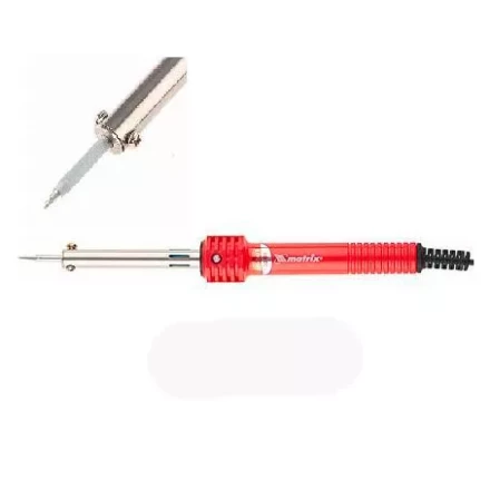 Паяльник MATRIX 40W (220В) пластиковая рукоятка медный наконечник с защитным покрытием 913004 купить в Урае