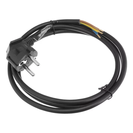 Шнур сетевой Denzel Energy Series, ПВС, 1,5 м, 3 x 1,5 мм, с неразборной вилкой, черный, 3 м, 37671 купить в Урае