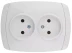 Розетка СВЕТОЗАР &quot;CITY LIGHT&quot; двойная в сборе, без заземления, цвет белый, 16А/~250В SV-54202-W купить в Урае
