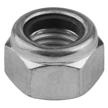 Гайка шестигранная, DIN 985, самостопорящаяся, с нейлоновым кольцом, кл. пр. 8, оцинкованная, M6, 1000 шт, KRAFTOOL 303584-06 303584-06 купить в Урае