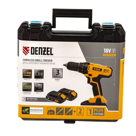 Дрель-шуруповерт аккумуляторная CDL-IB-18-02 Denzel 26113 купить в Урае