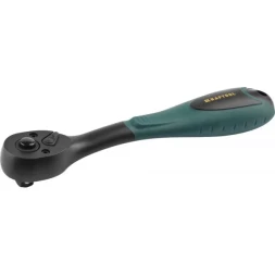 Трещотка для торцовых головок KRAFTOOL "EXPERT", Сr-V сталь, 72 зубца, пластиковое покрытие, 3/8" 27796-3/8_z02