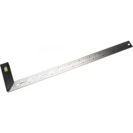 Угольник &quot;ЭКСПЕРТ&quot; разметочный, усиленный, встроенный уровень, гравирован шкала, нерж полотно 37мм, толщина 2мм, 600мм 34397-60 купить в Урае