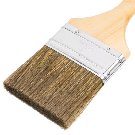 Кисть плоская &quot;Евро&quot; 3&quot;, смешанная щетина, деревянная ручка MTX 83081 купить в Урае