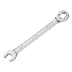 Ключ комбинированный трещоточный, 13 мм, CrV, матовый хром// Denzel 14707