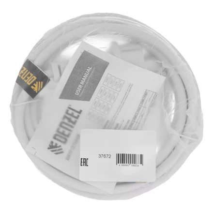 Шнур сетевой Denzel Energy Series, ПВС, 3 м, 2 x 1,5 мм, с неразборной вилкой, белый, 3 м, 37672 купить в Урае