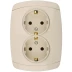 Розетка СВЕТОЗАР &quot;CITY LIGHT&quot; двойная в сборе, с заземлением, цвет бежевый, 16А/~250В SV-54207-B купить в Урае