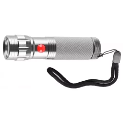 Фонарь ЗУБР "МАСТЕР" ручной, алюминиевый двукомпонентный корпус, 9 светодиодов, 3ААА, металлик 56211-S