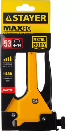 Степлер &quot;Max 53&quot; с регулировкой силы удара, металлический корпус, для тонкой скобы тип 53 (4-14 мм), STAYER Master 31501 купить в Урае