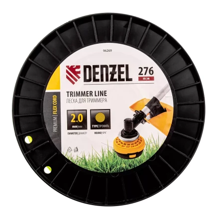 Леска для триммера круглая, 2,0мм х 276м, на DIN катушке FLEX CORD,  Denzel 96269 купить в Урае