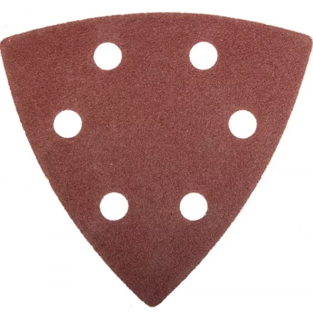 Треугольник шлифовальный ЗУБР &quot;МАСТЕР&quot; универсальный на велкро основе, 6 отверстий, Р100, 93х93х93мм, 5шт 35583-100 купить в Урае