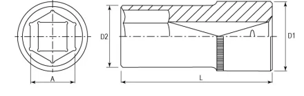 Головка торцевая глубокая 1/2&quot;DR 11 мм S04HD4111 Jonnesway 47234 купить в Урае