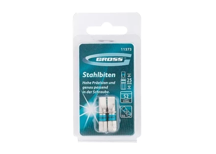 Набор бит SL6,0х25, сталь S2, 2шт GROSS 11373 купить в Урае