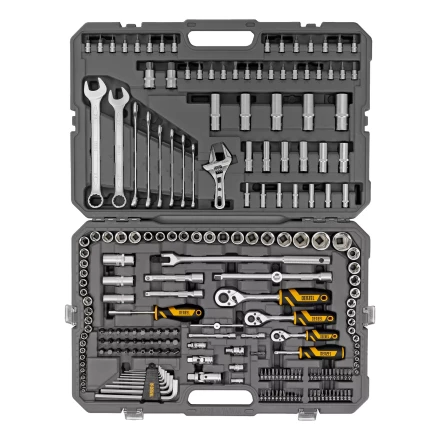 Набор инструментов Denzel 15807, 1/2&quot;, 1/4&quot;, 3/8&quot;, CrV, S2, пластиковый кейс, 216 предметов купить в Урае