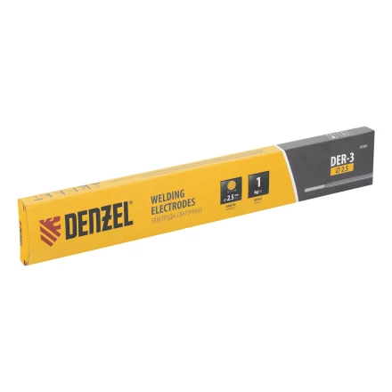 Электроды Denzel DER-3, диам. 2,5 мм, 1 кг., рутиловое покрытие, 97501 купить в Урае