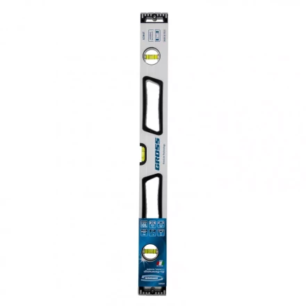 Уровень алюминиевый 600 мм усиленный рукоятки фрезерованный 3 глазка магнитный Gross 34370 купить в Урае