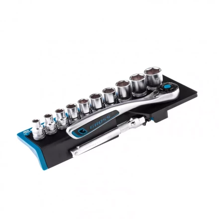 Набор торцевых головок трещотка 120 зубьев 12 предметов 3/8&quot; CrV Gross 14139 купить в Урае