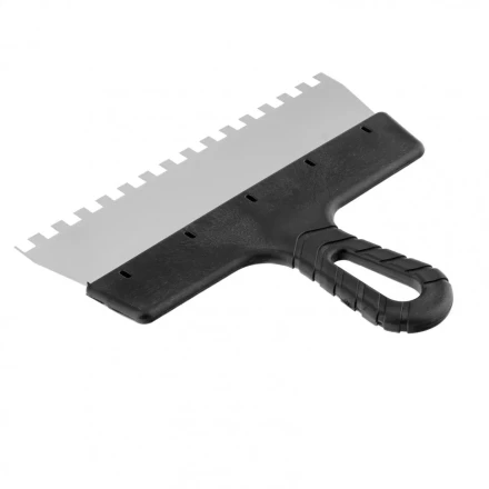 Шпатель из нержавеющей стали 250 мм зуб 8 х 8 мм пластмассовая ручка Россия 85143 купить в Урае