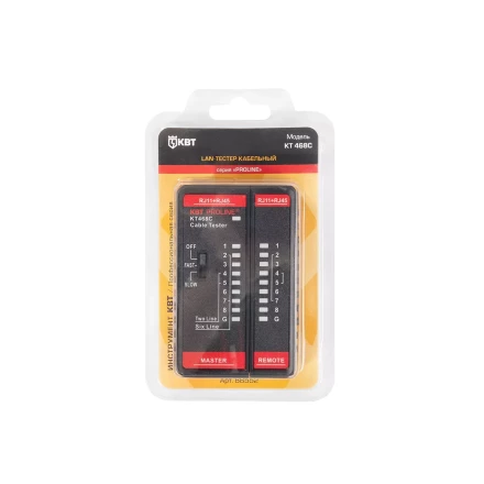LAN-тестер кабельный КВТ KT 468C для проверки витой пары и телефонного кабеля (88552) купить в Урае