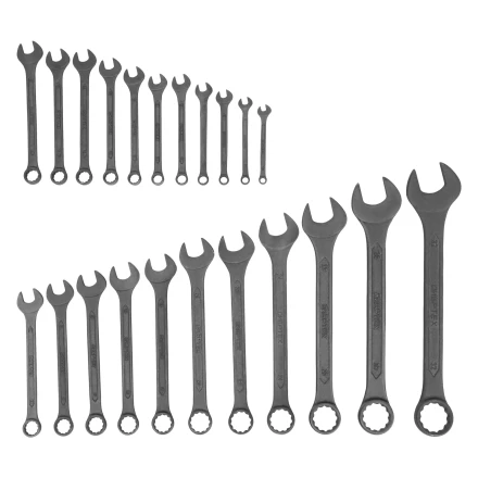 Набор ключей комбинированных, 6 - 32 мм, 22 шт., CrV, фосфатированные, ГОСТ 16983 Сибртех 15479 купить в Урае