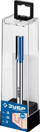 ЗУБР 10 x 30 мм, хвостовик 8 мм, фреза пазовая прямая с нижними подрезателями, Профессионал (28755-10-30) купить в Урае