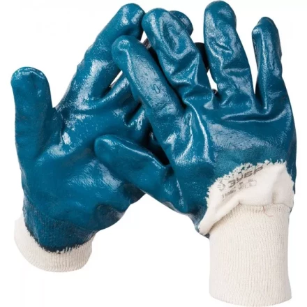 Перчатки ЗУБР &quot;МАСТЕР&quot; рабочие с манжетой, с нитриловым покрытием ладони, размер L (9) 11273-L купить в Урае