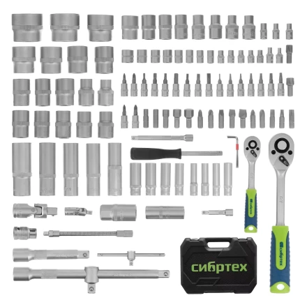 Набор инструментов Сибртех 13389, 1/2&quot;, 1/4&quot;, 108 предметов купить в Урае