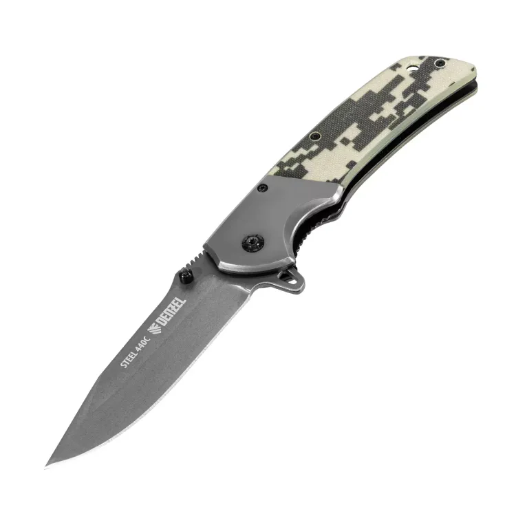 Нож складной Denzel, многоцелевой, системы Liner-Lock, с накладкой G10 на классической рукоятке, 79207 купить в Урае