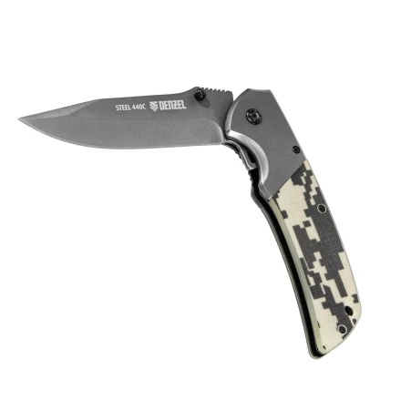 Нож складной Denzel, многоцелевой, системы Liner-Lock, с накладкой G10 на классической рукоятке, 79207 купить в Урае