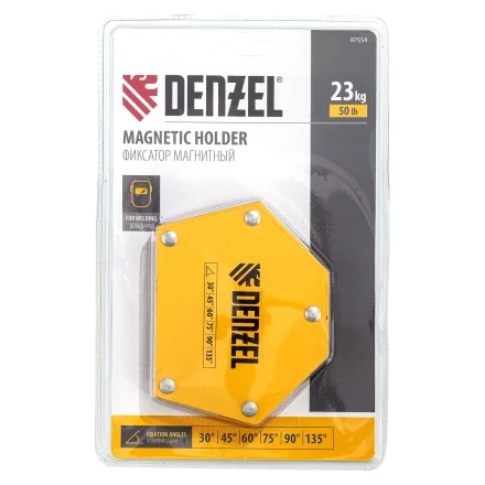 Фиксатор магнитный для сварочных работ усилие 50 LB, 30х45х60х75х90х135 град. Denzel 97554 купить в Урае