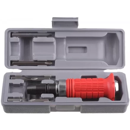 Набор STAYER Отвертка ударно-поворотная, обрезиненная рукоятка, с битами, 6 предметов 2566-H4 купить в Урае