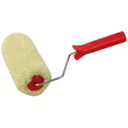 Валик фасадный ЗУБР "ЭКСПЕРТ" УНИВЕРСАЛ СИНТЕКС малярный в сборе, полиакрил, бюгель 8мм, 68х180мм 03502-18