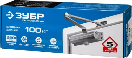Доводчик дверной ЗУБР &quot;ПРОФЕССИОНАЛ&quot;, для дверей массой до 100 кг, цвет белый 37911-100 купить в Урае