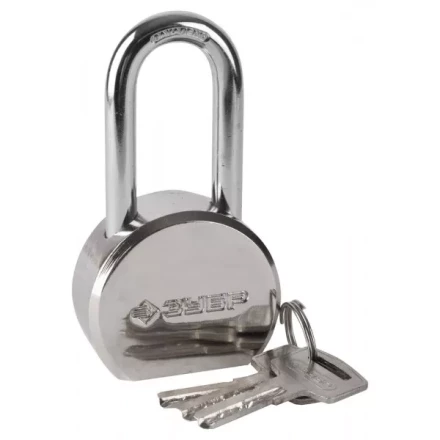 Замок ЗУБР &quot;ЭКСПЕРТ&quot; навесной, стальной корпус, удлиненная закаленная дужка, 55мм 37272-55 купить в Урае