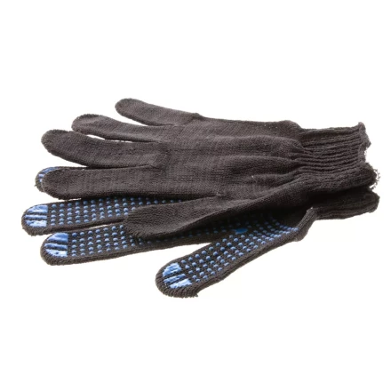 Перчатки трикотажные, ПВХ-покрытие "Точка", 10 класс, черные Россия 67855 купить в Урае