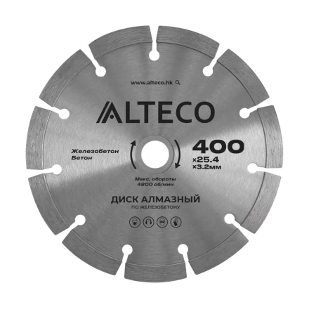 Диск алмазный по железобетону ALTECO 400x25.4x3.2 мм 66491 купить в Урае