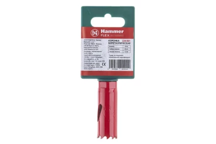 Коронка биметаллическая HAMMER Ф19х38мм 1/2"  BiMETALL (224-001) купить в Урае