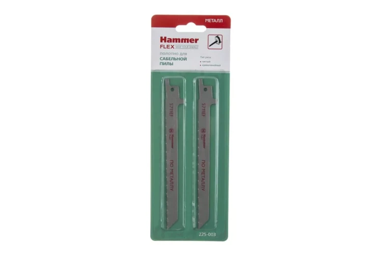 Полотно для сабельной пилы HAMMER 150мм, TPI 18, BIM, 2шт/уп (Flex 225-003) купить в Урае
