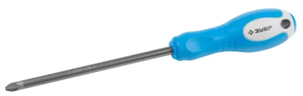 Отвертка ЗУБР, Cr-V сталь, трехкомпонентная рукоятка, цветовая индикация типа шлица, PZ №3, 150мм 25253-3-150 купить в Урае